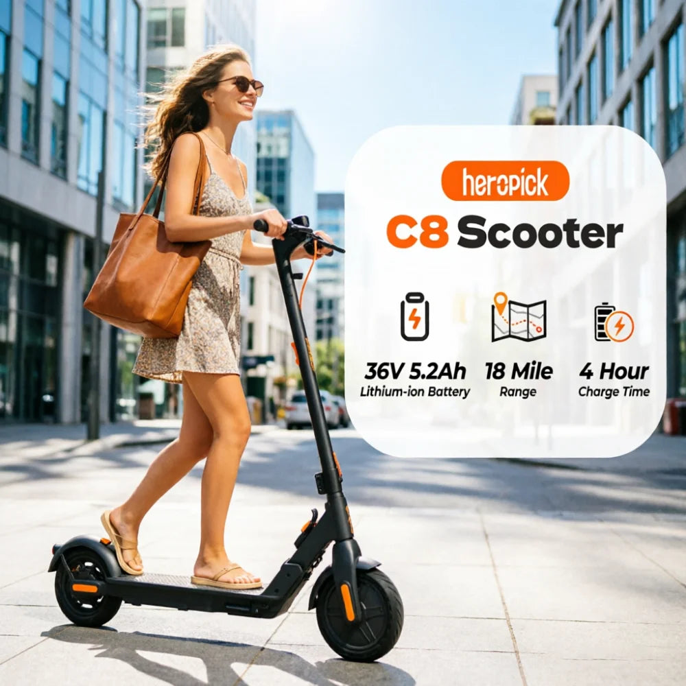C8 Adult Electric Scooter 350W 19mph Max Speed 8.5 inch tire Foldable E Scooters 16 miles Max 36V 5.2AH US Stock Fast Delivery
